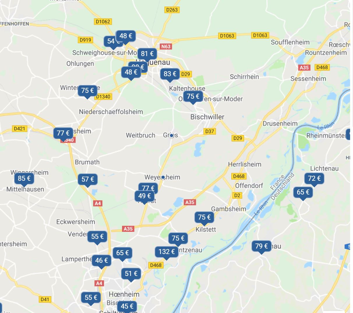 Liste des hotels